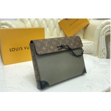 Louis Vuitton M30583 LV Pochette Voyage Steamer Bag in khaki Taiga leather