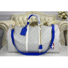 Louis Vuitton M41414 LV Keepall Bandoulière 55 Bag in Gray Monogram Canvas Louis Vuitton M41414 LV Keepall Bandoulière 55 Bag in Gray Monogram Canvas