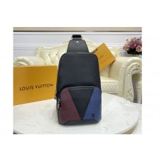 Louis Vuitton M30701 LV Avenue Sling Bag In Burgundy, black and navy blue Taiga leather Louis Vuitton M30701 LV Avenue Sling Bag In Burgundy, black and navy blue Taiga leather