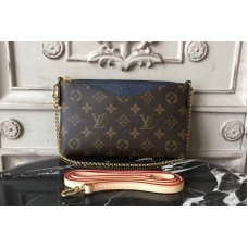 Louis Vuitton M44058 Pallas Clutch Monogram Canvas Bags Blue Louis Vuitton M44058 Pallas Clutch Monogram Canvas Bags Blue