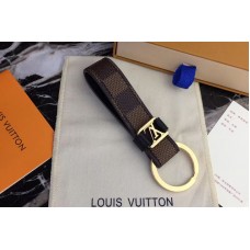 Louis Vuitton M62706 LV Dragonne Key Holder Damier Ebene Canvas Gold Hardware Louis Vuitton M62706 LV Dragonne Key Holder Damier Ebene Canvas Gold Hardware