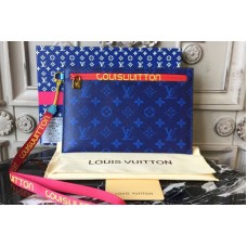 Louis Vuitton M68004 Ribbon Pouches MM Monogram Blue Canvas Louis Vuitton M68004 Ribbon Pouches MM Monogram Blue Canvas