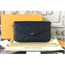 Louis Vuitton M64064 Monogram Empreinte Pochette Felicie Bags Black Louis Vuitton M64064 Monogram Empreinte Pochette Felicie Bags Black