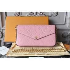 Louis Vuitton M64065 Monogram Empreinte Pochette Felicie Bags Pink Louis Vuitton M64065 Monogram Empreinte Pochette Felicie Bags Pink