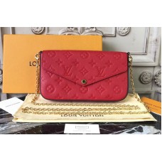Louis Vuitton M64065 Monogram Empreinte Pochette Felicie Bags Red Louis Vuitton M64065 Monogram Empreinte Pochette Felicie Bags Red