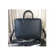 Louis Vuitton M30638 Porte-Documents Voyage PM Taiga Leather Bags Black