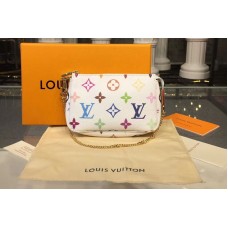 Louis Vuitton M58009 LV Monogram Multicolore Mini Pochette Accessoires White Louis Vuitton M58009 LV Monogram Multicolore Mini Pochette Accessoires White