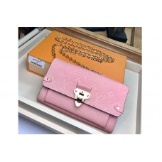 Louis Vuitton M63399 LV Chain Wallet Monogram Empreinte Leather Bags Pink Louis Vuitton M63399 LV Chain Wallet Monogram Empreinte Leather Bags Pink