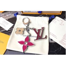 Louis Vuitton M67119 LV Fleur De Monogram Bag Charm Silver Hardware Red Louis Vuitton M67119 LV Fleur De Monogram Bag Charm Silver Hardware Red