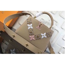 Louis Vuitton M94519 LV Monogram Flowers Taurillon Leather Capucines BB Bags Brown Louis Vuitton M94519 LV Monogram Flowers Taurillon Leather Capucines BB Bags Brown