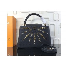 Louis Vuitton M52395 Taurillon Leather Capucines PM Bags Black Louis Vuitton M52395 Taurillon Leather Capucines PM Bags Black