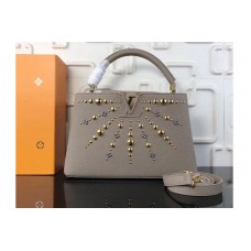 Louis Vuitton M52395 Taurillon Leather Capucines PM Bags Gray Louis Vuitton M52395 Taurillon Leather Capucines PM Bags Gray