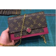 Louis Vuitton M67404 LV Flore Chain Wallet Monogram Canvas Lie De Vin Louis Vuitton M67404 LV Flore Chain Wallet Monogram Canvas Lie De Vin
