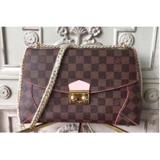 Louis Vuitton N41597 Damier Ebene Canvas Caissa Clutch Bags Rose Ballerine Louis Vuitton N41597 Damier Ebene Canvas Caissa Clutch Bags Rose Ballerine