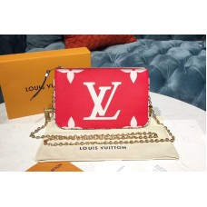 Louis Vuitton M67561 LV Pochette Double Zip Bags Monogram coated canvas Red