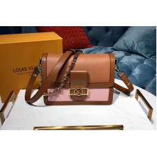 Louis Vuitton M53830 LV Dauphine MM Bags Taurillon Leather Brown/Pink Louis Vuitton M53830 LV Dauphine MM Bags Taurillon Leather Brown/Pink