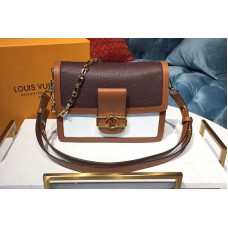 Louis Vuitton M53868 LV Dauphine MM Bags Taurillon Leather Snow / Blackberry Louis Vuitton M53868 LV Dauphine MM Bags Taurillon Leather Snow / Blackberry