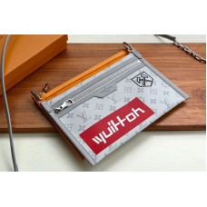 Louis Vuitton M44640 Double Flat Messenger Bags White Monogram Canvas Louis Vuitton M44640 Double Flat Messenger Bags White Monogram Canvas