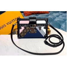 Louis Vuitton M53839 LV Petite Malle Bags Pink / White/ Navy Blue Taurillon leather Louis Vuitton M53839 LV Petite Malle Bags Pink / White/ Navy Blue Taurillon leather