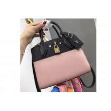 Louis Vuitton M53804 LV City Steamer Mini Bags Black/Pink Taurillon leather Louis Vuitton M53804 LV City Steamer Mini Bags Black/Pink Taurillon leather
