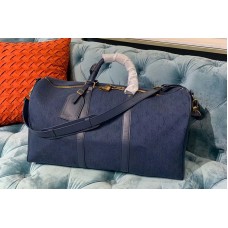 Louis Vuitton M44645 LV Keepall Bandouliere 50 Bags Navy Blue Monogram Denim Louis Vuitton M44645 LV Keepall Bandouliere 50 Bags Navy Blue Monogram Denim