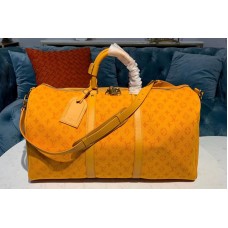 Louis Vuitton M44644 LV Keepall Bandouliere 50 Bags Ochre yellow Monogram Denim Louis Vuitton M44644 LV Keepall Bandouliere 50 Bags Ochre yellow Monogram Denim