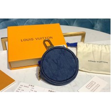 Louis Vuitton M68290 LV Navy Blue Monogram Denim Bag Charm Key Holder Louis Vuitton M68290 LV Navy Blue Monogram Denim Bag Charm Key Holder