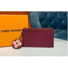 Louis Vuitton M68338 LV Zipped Card Holder Bordeaux Monogram Empreinte leather Louis Vuitton M68338 LV Zipped Card Holder Bordeaux Monogram Empreinte leather