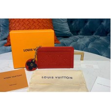 Louis Vuitton M68338 LV Zipped Card Holder Red Monogram Empreinte leather Louis Vuitton M68338 LV Zipped Card Holder Red Monogram Empreinte leather