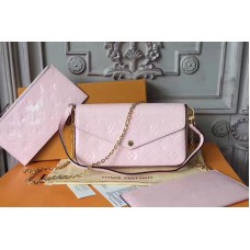 Louis Vuitton M61267 Pochette Felicie Monogram Vernis Bags Light Pink Louis Vuitton M61267 Pochette Felicie Monogram Vernis Bags Light Pink