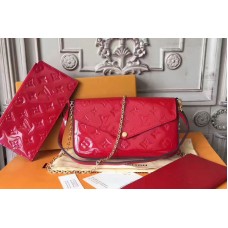 Louis Vuitton M61267 Pochette Felicie Monogram Vernis Bags Red Louis Vuitton M61267 Pochette Felicie Monogram Vernis Bags Red