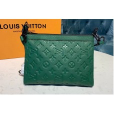 Louis Vuitton M54330 Triangle Shaped Shoulder Bags Green Monogram Empreinte Leather Louis Vuitton M54330 Triangle Shaped Shoulder Bags Green Monogram Empreinte Leather