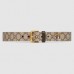 Gucci Tiger Print GG Supreme Belt With Square Buckle Gucci Tiger Print GG Supreme Belt With Square Buckle