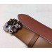 Gucci Camarel Leather Belt With Tiger Buckle Gucci Camarel Leather Belt With Tiger Buckle