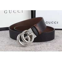 Men’s Gucci 40mm Reversible leather belt with Silver Double G buckle in Black Leather Men’s Gucci 40mm Reversible leather belt with Silver Double G buckle in Black Leather