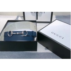 Women’s Gucci 230127 Leather belt 2cm in Blue Leather