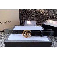 Women’s Gucci 409417 20mm Leather belt with Gold Double G buckle in Black Leather Women’s Gucci 409417 20mm Leather belt with Gold Double G buckle in Black Leather