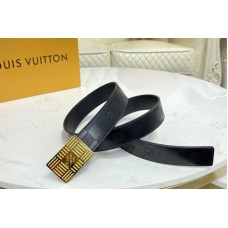 Louis Vuitton M0023U LV Damier Plate 35mm reversible belt in Damier Infini With Gold Buckle Louis Vuitton M0023U LV Damier Plate 35mm reversible belt in Damier Infini With Gold Buckle