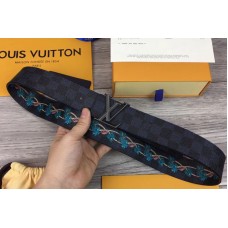 Louis Vuitton M0020U LV Damier Print 40mm Reversible Damier Graphite Canvas PVD Buckle Louis Vuitton M0020U LV Damier Print 40mm Reversible Damier Graphite Canvas PVD Buckle