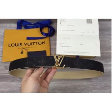 Louis Vuitton M0008U LV Iconic 35MM Taurillon Leather Belts Gold Buckle Louis Vuitton M0008U LV Iconic 35MM Taurillon Leather Belts Gold Buckle