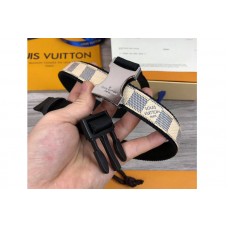 Louis Vuitton M0016S LV On The Go 30mm Damier Azur Canvas Womens Belts Louis Vuitton M0016S LV On The Go 30mm Damier Azur Canvas Womens Belts