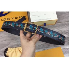 Louis Vuitton M0020U LV Damier Print 40mm Reversible Mens Belts Damier Graphite Canvas Gold Buckle Louis Vuitton M0020U LV Damier Print 40mm Reversible Mens Belts Damier Graphite Canvas Gold Buckle
