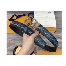 Louis Vuitton M0020U LV Damier Print 40mm Reversible Mens Belts Damier Graphite Canvas Silver Buckle Louis Vuitton M0020U LV Damier Print 40mm Reversible Mens Belts Damier Graphite Canvas Silver Buckle