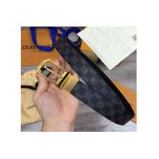 Louis Vuitton M6067S LV Pont Neuf 35mm Belts Damier Cobalt Canvas Gold Buckle