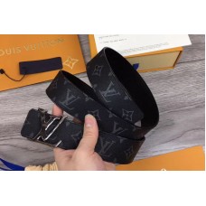 Louis Vuitton M0157S LV Initiales 40mm Reversible Belt Black Monogram Canvas and Taiga leather