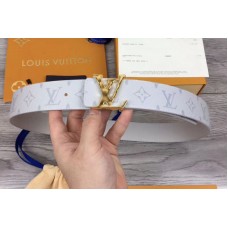 Louis Vuitton M0158V LV Initiales 40mm Reversible Belt Gray Monogram Canvas and Taiga leather