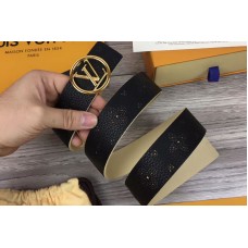 Louis Vuitton M0008U LV Iconic 35MM Taurillon Leather Belts Gold Circle Buckle Louis Vuitton M0008U LV Iconic 35MM Taurillon Leather Belts Gold Circle Buckle