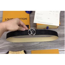 Louis Vuitton M0008U LV Iconic 35MM Taurillon Leather Belts Silver Circle Buckle Louis Vuitton M0008U LV Iconic 35MM Taurillon Leather Belts Silver Circle Buckle