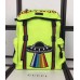 Gucci Techpack Backpack Bag 429037 Embroidered Hollywood and UFO Fluorescent Green 2017
