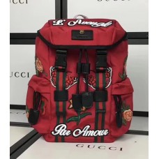 Gucci Techno Canvas Techpack Backpack Bag 478327 Embroidered Flowers Red 2017 Gucci Techno Canvas Techpack Backpack Bag 478327 Embroidered Flowers Red 2017